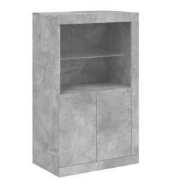 Buffet avec lumières LED gris béton 181,5x37x100 cm
