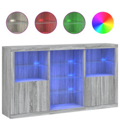 Buffet avec lumières LED sonoma gris 181,5x37x100 cm