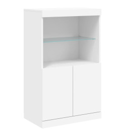 Buffet avec lumières LED blanc 181,5x37x100 cm