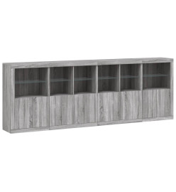 Buffet avec lumières LED sonoma gris 283x37x100 cm