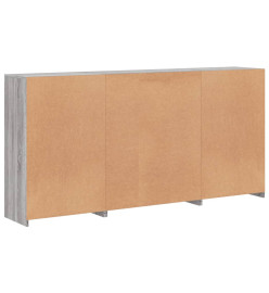 Buffet avec lumières LED sonoma gris 202x37x100 cm