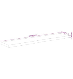 Dessus de table 180x40x3,8 cm rectangulaire bois massif acacia