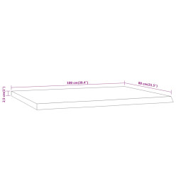 Dessus de table 100x80x2,5 cm rectangulaire bois massif acacia