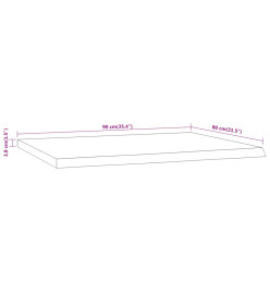 Dessus de table 90x80x3,8 cm rectangulaire bois massif d'acacia