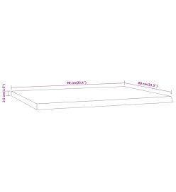 Dessus de table 90x80x2,5 cm rectangulaire bois massif d'acacia