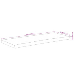 Dessus de table 110x40x3,8 cm rectangulaire bois massif acacia