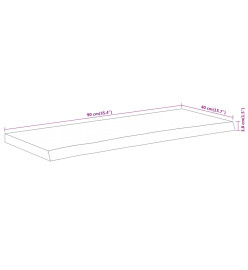 Dessus de table 90x40x3,8 cm rectangulaire bois massif acacia