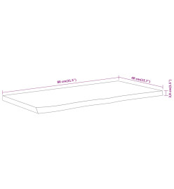 Dessus de table 80x40x3,8 cm rectangulaire bois massif acacia