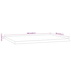 Dessus de table 100x80x3,8 cm rectangulaire bois massif acacia