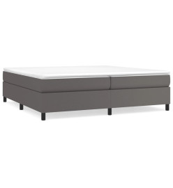 Lit à sommier tapissier avec matelas Gris 200x200 cm Similicuir