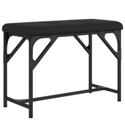 Banc à manger noir 62x32x45 cm acier et similicuir