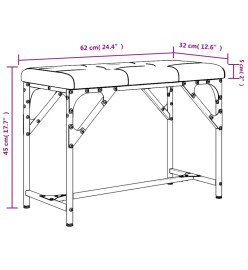 Banc à manger gris foncé 62x32x45 cm acier et tissu