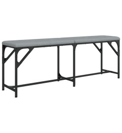 Banc à manger gris clair 124x32x45 cm acier et tissu