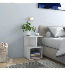 Tables de chevet 2 pcs Blanc brillant 35x35x55 cm Aggloméré