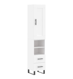 Buffet haut Blanc 34,5x34x180 cm Bois d'ingénierie