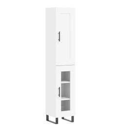 Buffet haut Blanc 34,5x34x180 cm Bois d'ingénierie
