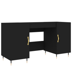 Bureau noir 140x50x75 cm bois d'ingénierie