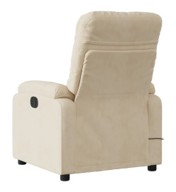 Fauteuil inclinable de massage crème tissu microfibre