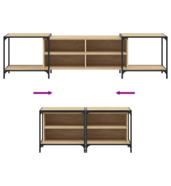 Meuble TV chêne sonoma 203x37x50 cm bois d'ingénierie