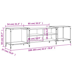 Meuble TV chêne sonoma 203x37x50 cm bois d'ingénierie