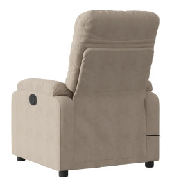 Fauteuil inclinable de massage taupe tissu microfibre