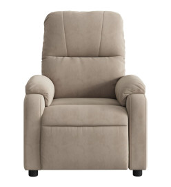 Fauteuil inclinable de massage taupe tissu microfibre