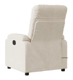 Fauteuil inclinable de massage beige tissu microfibre