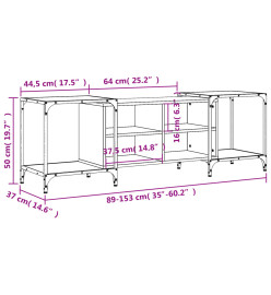 Meuble TV sonoma gris 153x37x50 cm bois d'ingénierie