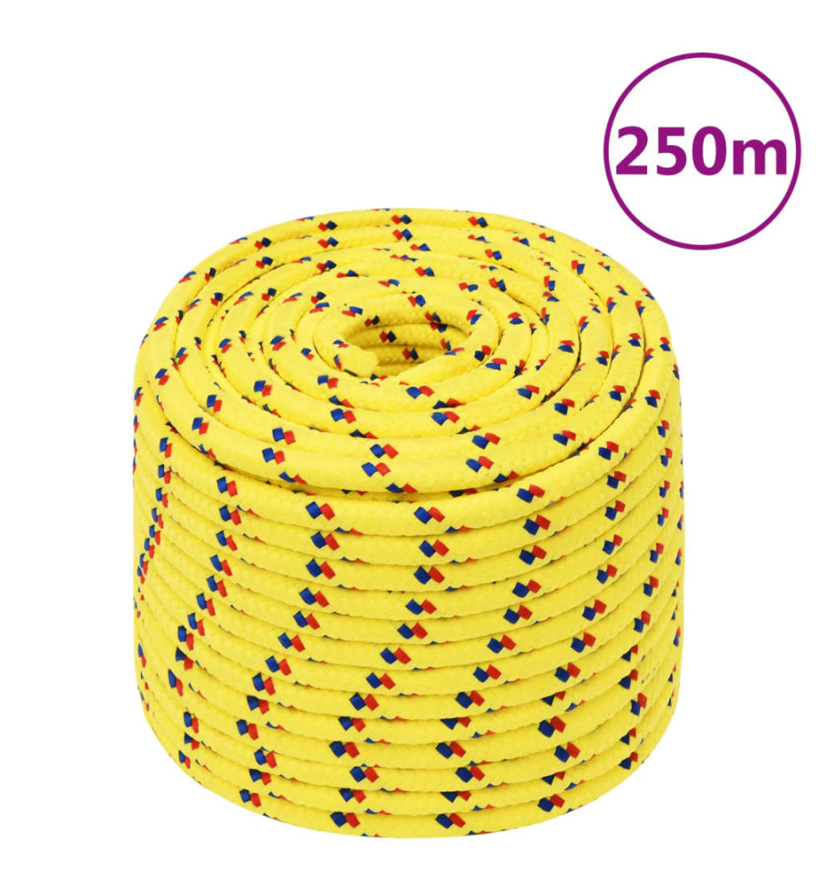 Corde de bateau Jaune 12 mm 250 m Polypropylène