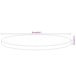 Dessus de table Ø50x3,8 cm rond bois massif d'acacia