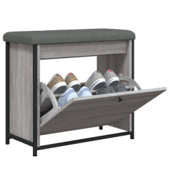 Banc à chaussures tiroir rabattable sonoma gris 62x32x56 cm