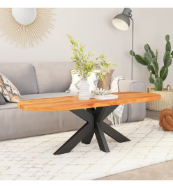 Dessus de table 140x50x3,8 cm ovale bois massif d'acacia