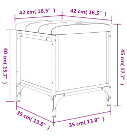 Banc de rangement noir 42x42x45 cm bois d'ingénierie