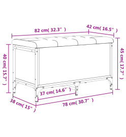 Banc de rangement sonoma gris 82x42x45 cm Bois d'ingénierie