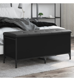 Banc de rangement noir 102x42x45 cm bois d'ingénierie