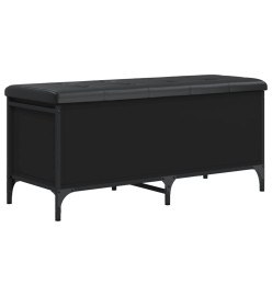 Banc de rangement noir 102x42x45 cm bois d'ingénierie