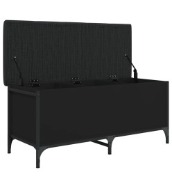 Banc de rangement noir 102x42x45 cm bois d'ingénierie