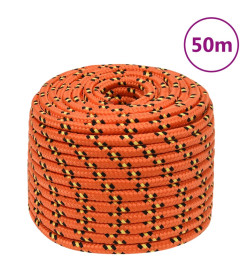 Corde de bateau Orange 14 mm 50 m Polypropylène