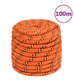 Corde de bateau Orange 16 mm 100 m Polypropylène