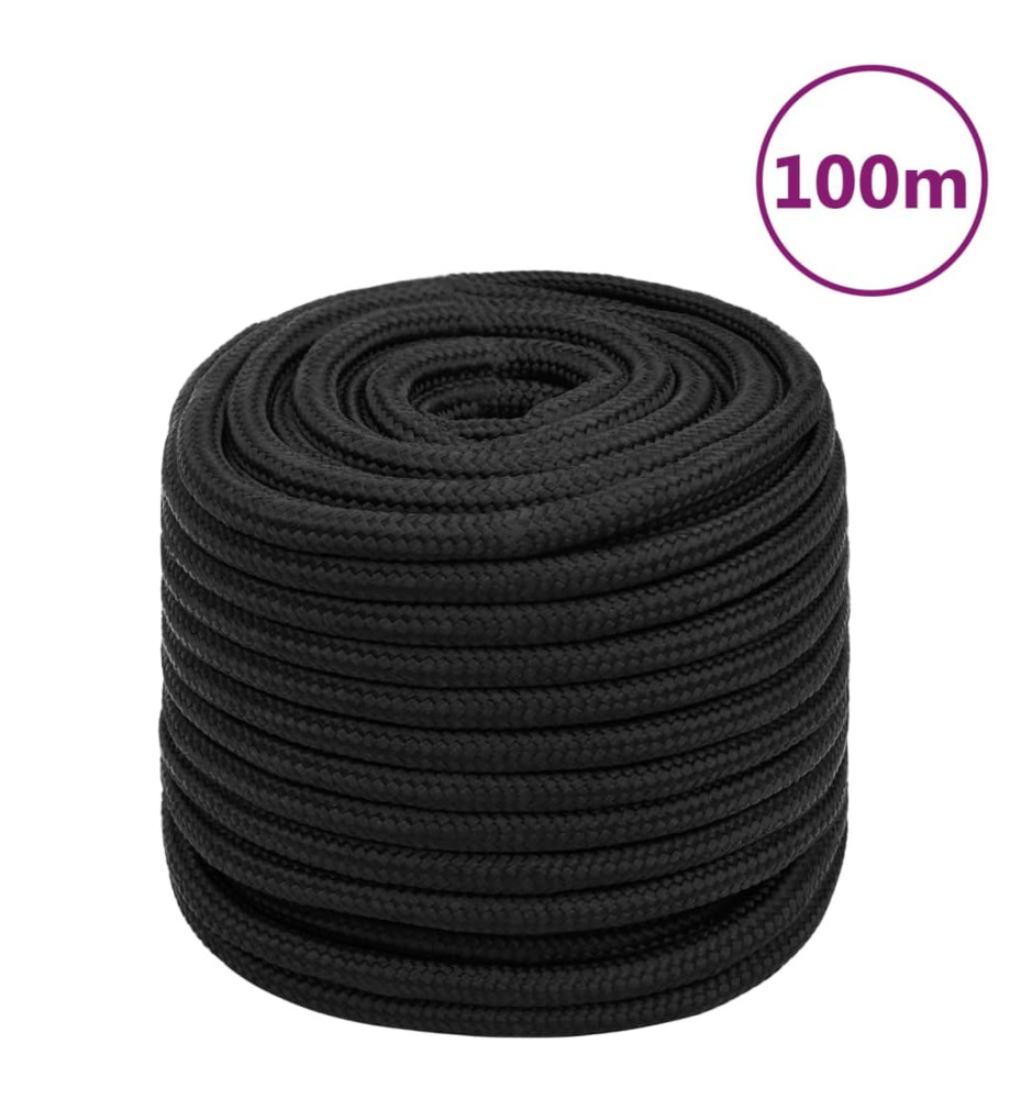 Corde de bateau Noir complet 18 mm 100 m Polypropylène