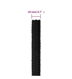 Corde de bateau Noir complet 18 mm 100 m Polypropylène