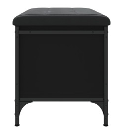 Banc de rangement noir 62x42x45 cm bois d'ingénierie