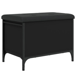 Banc de rangement noir 62x42x45 cm bois d'ingénierie