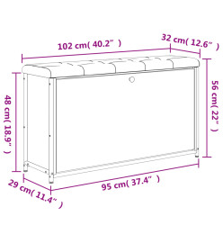 Banc à chaussures tiroir rabattable chêne sonoma 102x32x56 cm