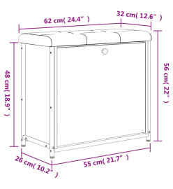 Banc à chaussures avec tiroir rabattable chêne brun 62x32x56 cm