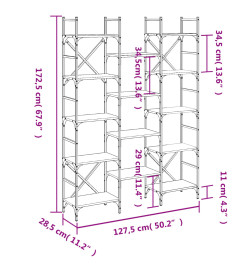 Bibliothèque chêne sonoma 127,5x28,5x172,5 cm bois d'ingénierie