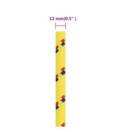 Corde de bateau Jaune 12 mm 100 m Polypropylène