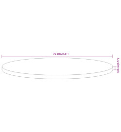 Dessus de table Ø70x3,8 cm rond bois massif d'acacia