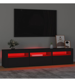 Meuble TV avec lumières LED Noir 180x35x40 cm