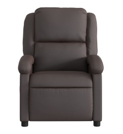 Fauteuil inclinable marron foncé cuir véritable